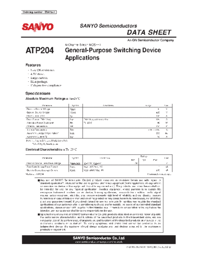 Sanyo atp204  . Electronic Components Datasheets Active components Transistors Sanyo atp204.pdf