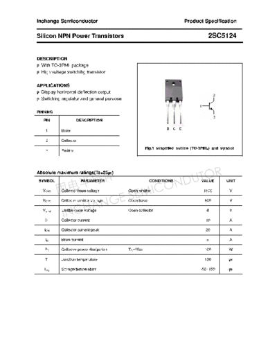 Inchange Semiconductor 2sc5124  . Electronic Components Datasheets Active components Transistors Inchange Semiconductor 2sc5124.pdf