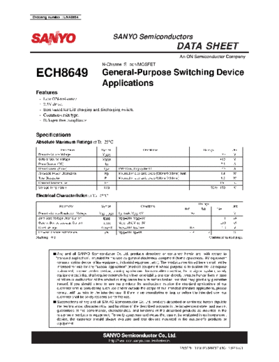 Sanyo ech8649  . Electronic Components Datasheets Active components Transistors Sanyo ech8649.pdf