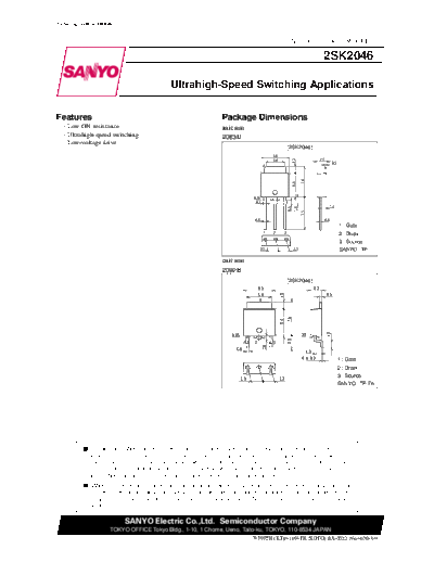 Sanyo 2sk2046  . Electronic Components Datasheets Active components Transistors Sanyo 2sk2046.pdf