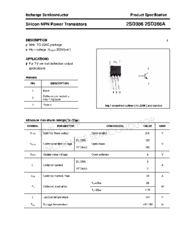 Inchange Semiconductor 2sd386 2sd386a  . Electronic Components Datasheets Active components Transistors Inchange Semiconductor 2sd386_2sd386a.pdf