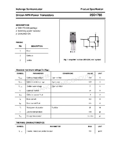 Inchange Semiconductor 2sd1788  . Electronic Components Datasheets Active components Transistors Inchange Semiconductor 2sd1788.pdf