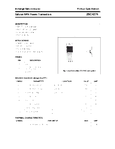 Inchange Semiconductor 2sc4274  . Electronic Components Datasheets Active components Transistors Inchange Semiconductor 2sc4274.pdf