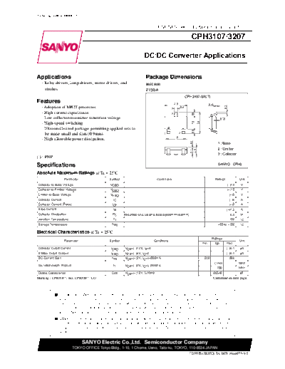 Sanyo cph3107 cph3207  . Electronic Components Datasheets Active components Transistors Sanyo cph3107_cph3207.pdf