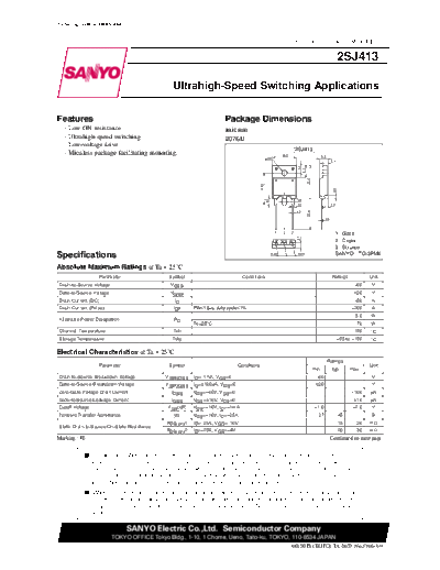 Sanyo 2sj413  . Electronic Components Datasheets Active components Transistors Sanyo 2sj413.pdf