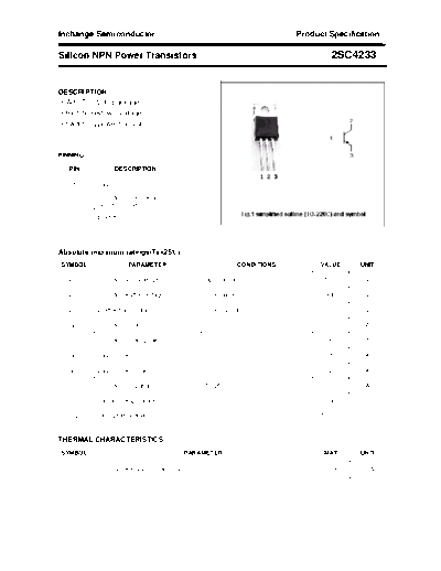 Inchange Semiconductor 2sc4233  . Electronic Components Datasheets Active components Transistors Inchange Semiconductor 2sc4233.pdf