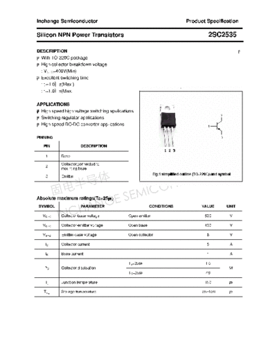 Inchange Semiconductor 2sc2535  . Electronic Components Datasheets Active components Transistors Inchange Semiconductor 2sc2535.pdf