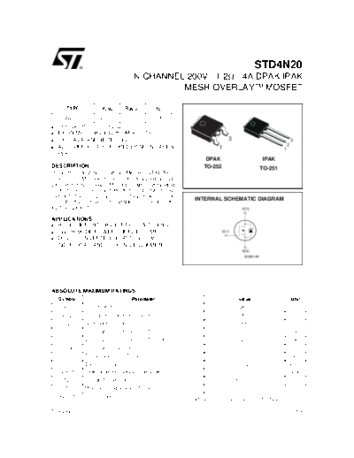 ST std4n20  . Electronic Components Datasheets Active components Transistors ST std4n20.pdf