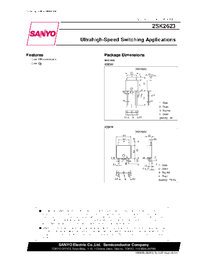 Sanyo 2sk2623  . Electronic Components Datasheets Active components Transistors Sanyo 2sk2623.pdf