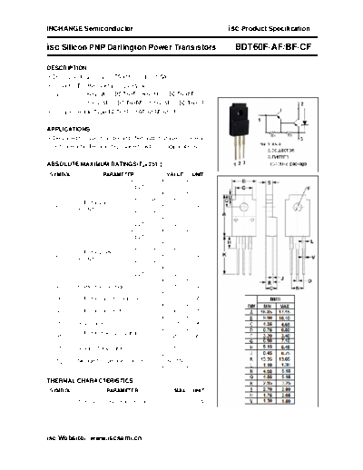 Inchange Semiconductor bdt60f-af-bf-cf  . Electronic Components Datasheets Active components Transistors Inchange Semiconductor bdt60f-af-bf-cf.pdf