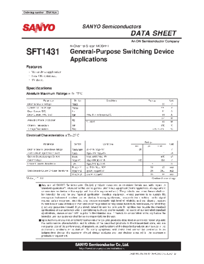 Sanyo sft1431  . Electronic Components Datasheets Active components Transistors Sanyo sft1431.pdf