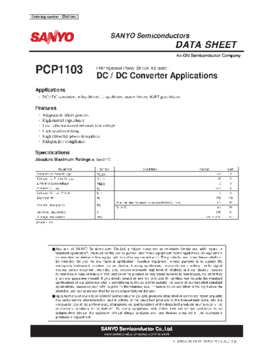 Sanyo pcp1103  . Electronic Components Datasheets Active components Transistors Sanyo pcp1103.pdf