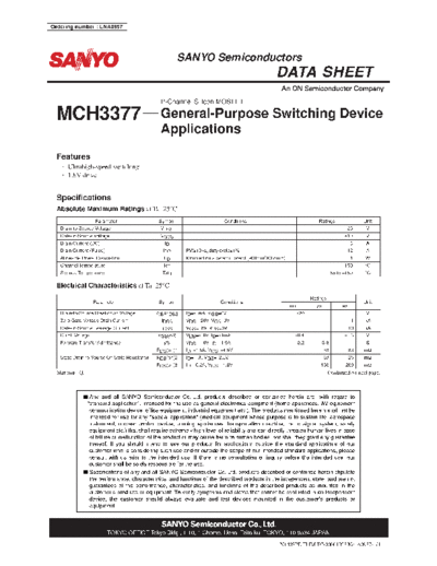 Sanyo mch3377  . Electronic Components Datasheets Active components Transistors Sanyo mch3377.pdf
