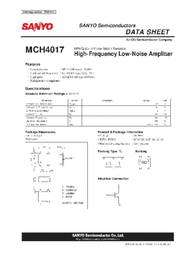 Sanyo mch4017  . Electronic Components Datasheets Active components Transistors Sanyo mch4017.pdf
