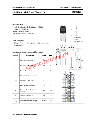 Inchange Semiconductor 2sc3448  . Electronic Components Datasheets Active components Transistors Inchange Semiconductor 2sc3448.pdf