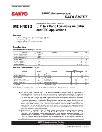 Sanyo mch4013  . Electronic Components Datasheets Active components Transistors Sanyo mch4013.pdf