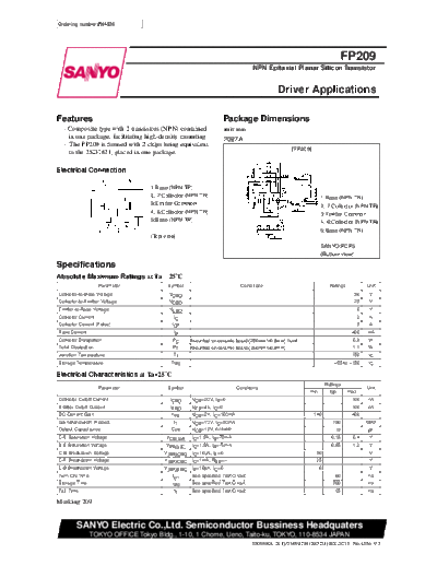 Sanyo fp209  . Electronic Components Datasheets Active components Transistors Sanyo fp209.pdf