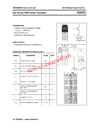 Inchange Semiconductor 2sb979  . Electronic Components Datasheets Active components Transistors Inchange Semiconductor 2sb979.pdf