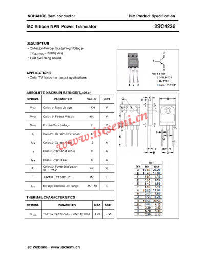 Inchange Semiconductor 2sc4236  . Electronic Components Datasheets Active components Transistors Inchange Semiconductor 2sc4236.pdf