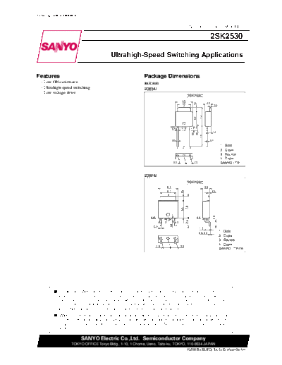 Sanyo 2sk2530  . Electronic Components Datasheets Active components Transistors Sanyo 2sk2530.pdf