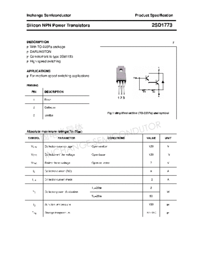 Inchange Semiconductor 2sd1773  . Electronic Components Datasheets Active components Transistors Inchange Semiconductor 2sd1773.pdf