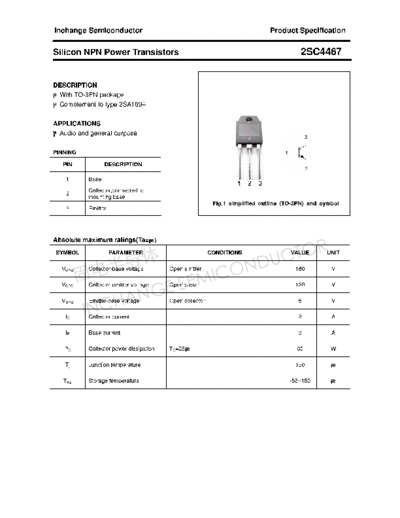 Inchange Semiconductor 2sc4467  . Electronic Components Datasheets Active components Transistors Inchange Semiconductor 2sc4467.pdf