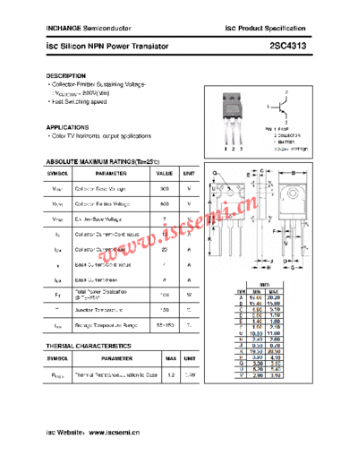 Inchange Semiconductor 2sc4313  . Electronic Components Datasheets Active components Transistors Inchange Semiconductor 2sc4313.pdf