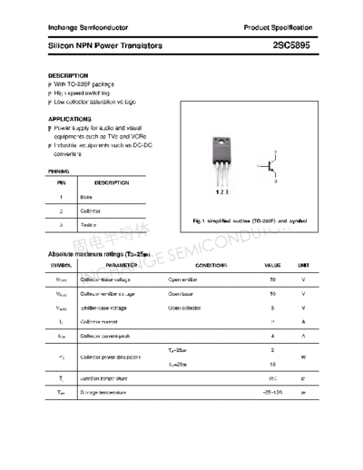 Inchange Semiconductor 2sc5895  . Electronic Components Datasheets Active components Transistors Inchange Semiconductor 2sc5895.pdf