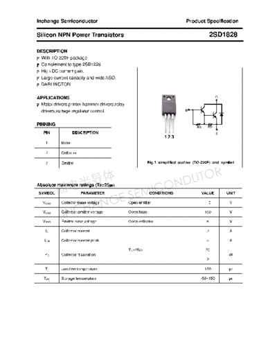 Inchange Semiconductor 2sd1828  . Electronic Components Datasheets Active components Transistors Inchange Semiconductor 2sd1828.pdf