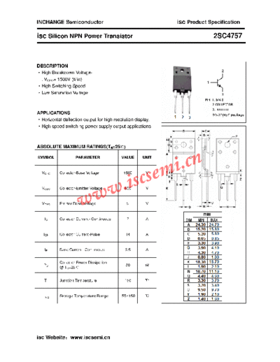 Inchange Semiconductor 2sc4757  . Electronic Components Datasheets Active components Transistors Inchange Semiconductor 2sc4757.pdf