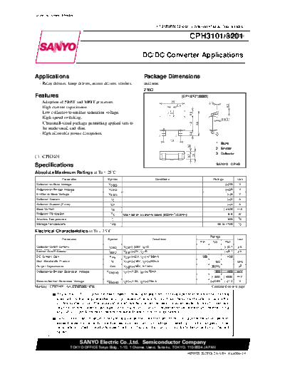 Sanyo cph3101  . Electronic Components Datasheets Active components Transistors Sanyo cph3101.pdf