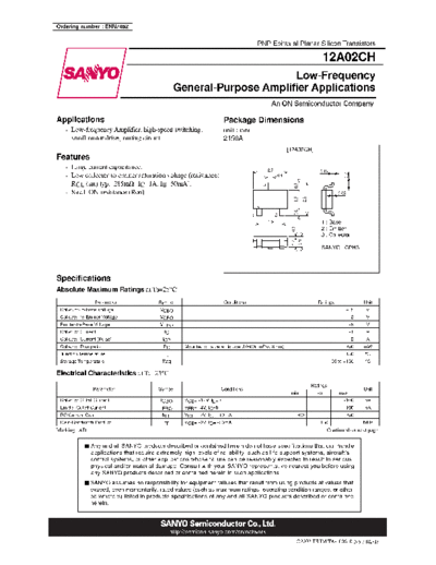 Sanyo 12a02ch  . Electronic Components Datasheets Active components Transistors Sanyo 12a02ch.pdf