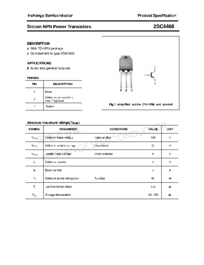 Inchange Semiconductor 2sc4466  . Electronic Components Datasheets Active components Transistors Inchange Semiconductor 2sc4466.pdf