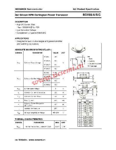 Inchange Semiconductor bdx69 a b c  . Electronic Components Datasheets Active components Transistors Inchange Semiconductor bdx69_a_b_c.pdf