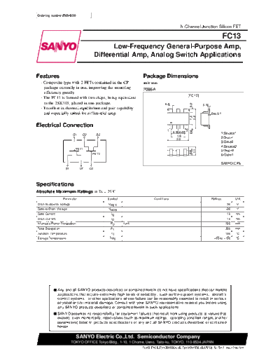 Sanyo fc13  . Electronic Components Datasheets Active components Transistors Sanyo fc13.pdf