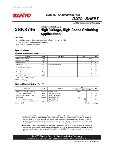 Sanyo 2sk3746  . Electronic Components Datasheets Active components Transistors Sanyo 2sk3746.pdf