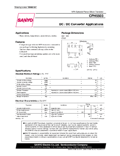 Sanyo cph5503  . Electronic Components Datasheets Active components Transistors Sanyo cph5503.pdf