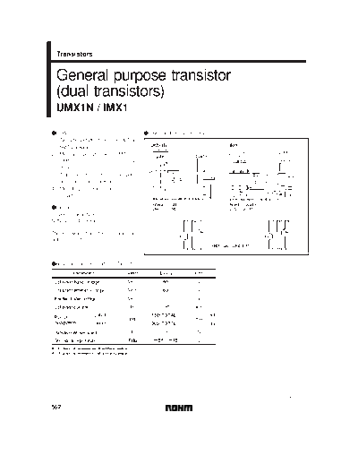Rohm umx1n imx1 x1 sot23-6 sot363  . Electronic Components Datasheets Active components Transistors Rohm umx1n_imx1_x1_sot23-6_sot363.pdf