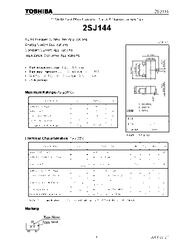 Toshiba 2sj144  . Electronic Components Datasheets Active components Transistors Toshiba 2sj144.pdf