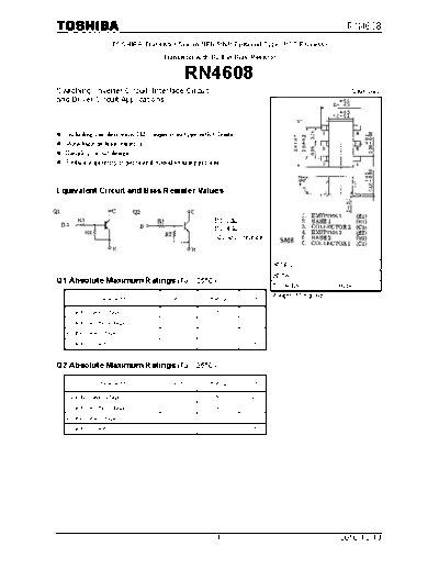 Toshiba rn4608 101213  . Electronic Components Datasheets Active components Transistors Toshiba rn4608_101213.pdf