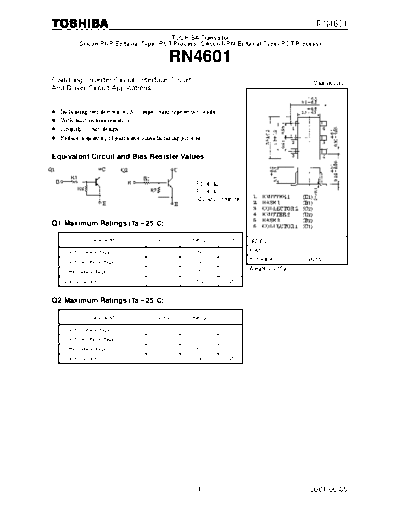Toshiba rn4601  . Electronic Components Datasheets Active components Transistors Toshiba rn4601.pdf