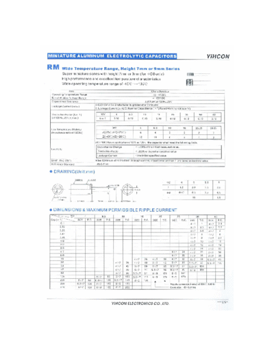 Yihcon 2001 [from Goodexcel] Yihcon [radial] RM Series  . Electronic Components Datasheets Passive components capacitors Yihcon Yihcon 2001 [from Goodexcel] Yihcon [radial] RM Series.pdf
