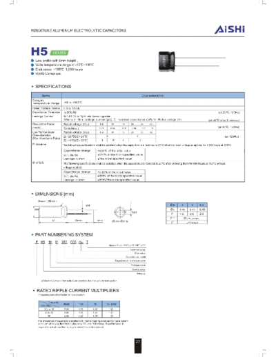 Aishi h5  . Electronic Components Datasheets Passive components capacitors Datasheets A Aishi h5.pdf