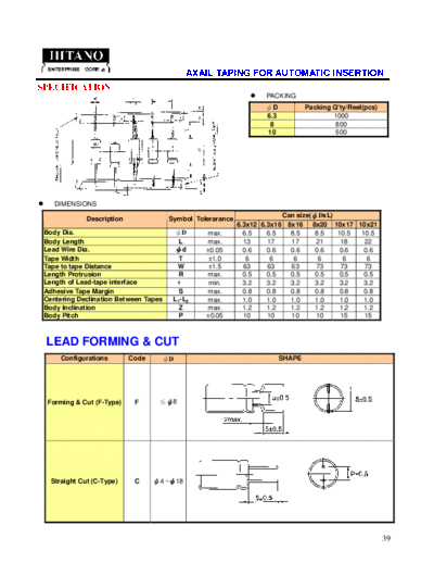 Hitano AXIAL TAPING, Cut Lead & Lead Forming and Cut spec (E-AxialTap)  . Electronic Components Datasheets Passive components capacitors CDD H Hitano AXIAL TAPING, Cut Lead & Lead Forming and Cut spec (E-AxialTap).pdf