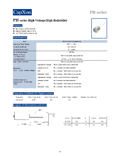 Polymer 2011-PH series  . Electronic Components Datasheets Passive components capacitors Datasheets C Capxon Polymer 2011-PH series.pdf