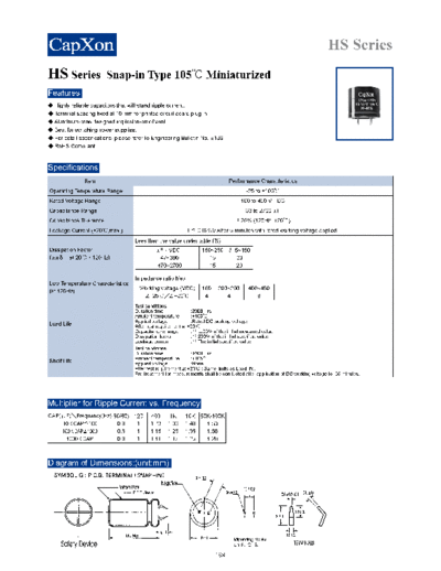 SnapIn 2011-HS Series  . Electronic Components Datasheets Passive components capacitors Datasheets C Capxon SnapIn 2011-HS Series.pdf