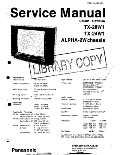 panasonic tx-28w1 alpha-2w  panasonic TV tx-28w1_alpha-2w.pdf