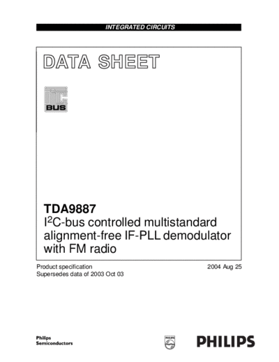 Philips TDA9887 3  Philips Tuner datasheets TDA9887_3.pdf