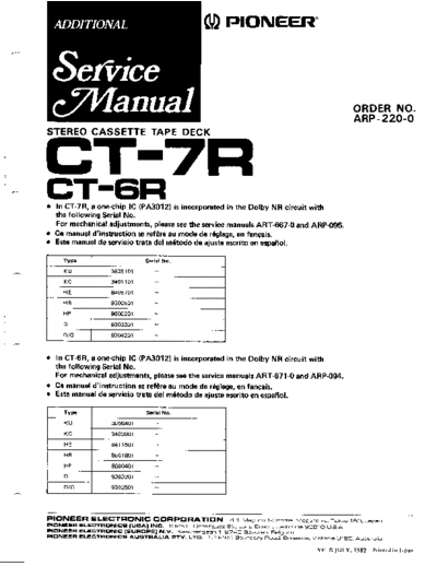 Pioneer ct 6r ct 7r arp 220 0 747  Pioneer Audio ct_6r_ct_7r_arp_220_0_747.pdf