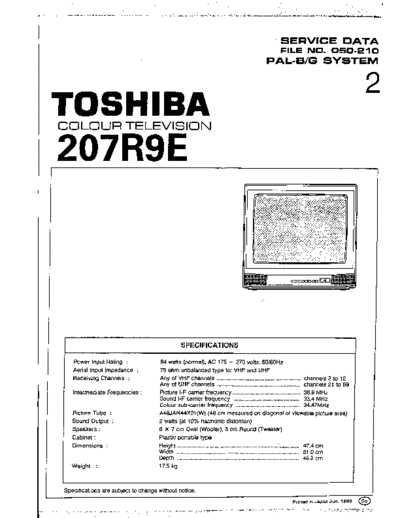 TOSHIBA 207r9e  TOSHIBA TV 207r9e.rar